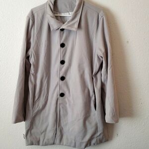 Womens Soft Light Gray Lined Coat Size Large